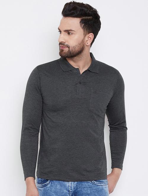 charcoal-grey polo t-shirt - 18470263 - Very Small Image - 1