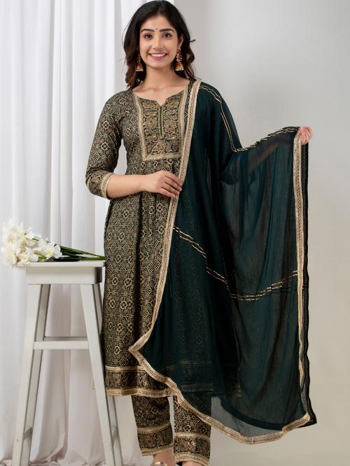 women kurta bottom dupatta set - 18470773 - Very Small Image - 1