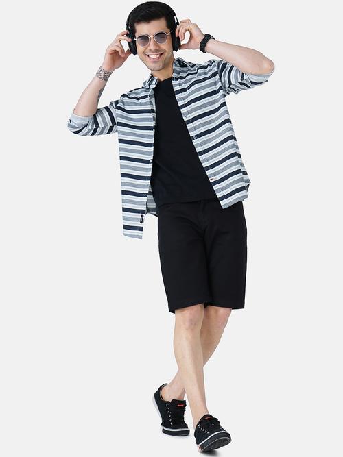 mens stripes casual shirt - 18470957 - Very Small Image - 1