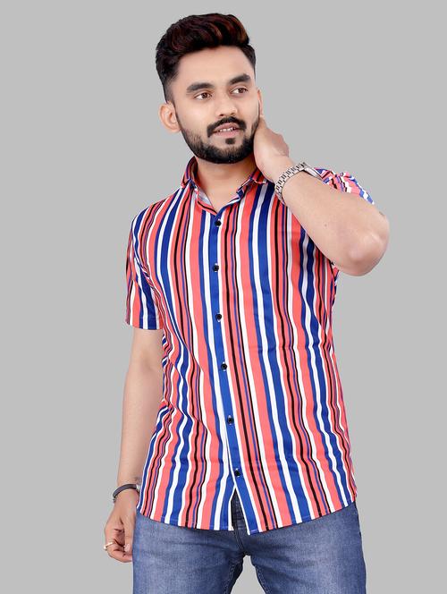 multi colored striped casual shirt - 18471001 - Very Small Image - 1