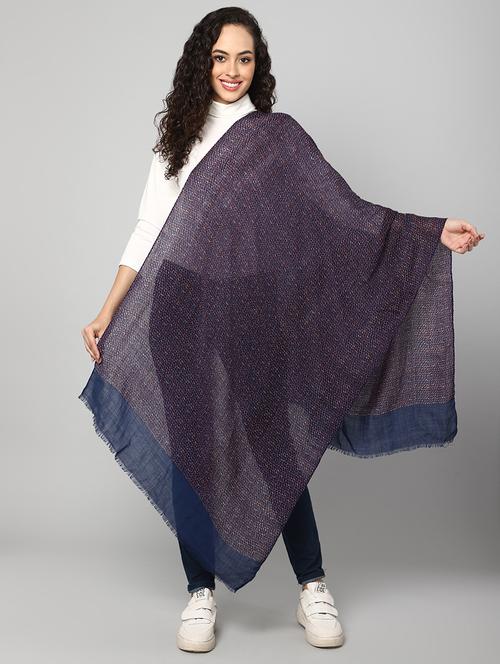 floral printed wool stole - 18471206 - Very Small Image - 1