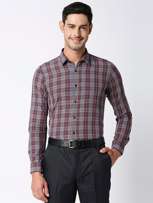 mens checks formal shirt - 18471240 - Very Small Image - 1