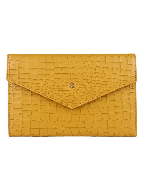 yellow textured envelope clutch - 18471282 - Very Small Image - 1
