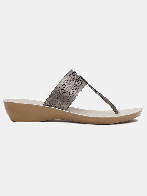 grey pu slip on sandals - 18471311 - Very Small Image - 1