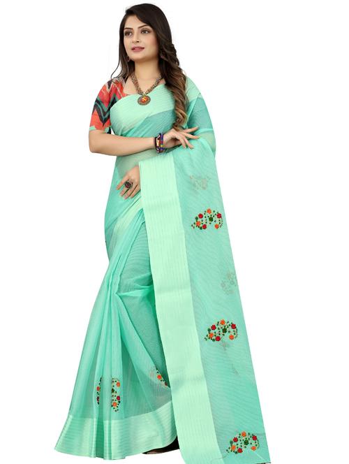 women's self design green colored saree - 18471367 - Very Small Image - 1