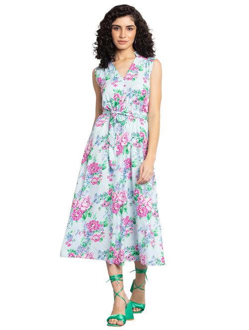 tie front floral ruffle dress - 18471371 - Very Small Image - 1