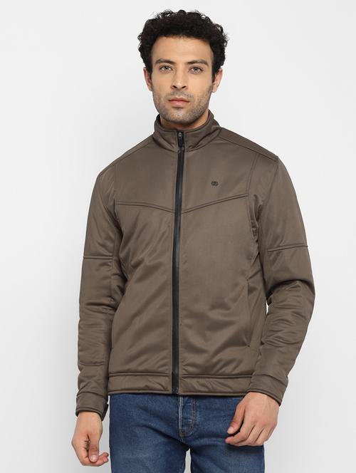 grey solid casual jacket - 18471500 - Very Small Image - 1