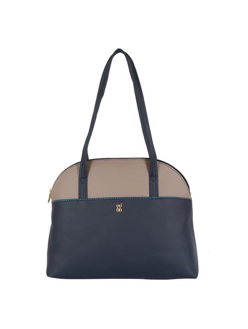 navy blue color block regular handbag - 18471670 - Very Small Image - 1