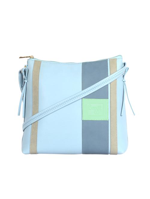 light blue color block regular sling bag - 18471707 - Very Small Image - 1