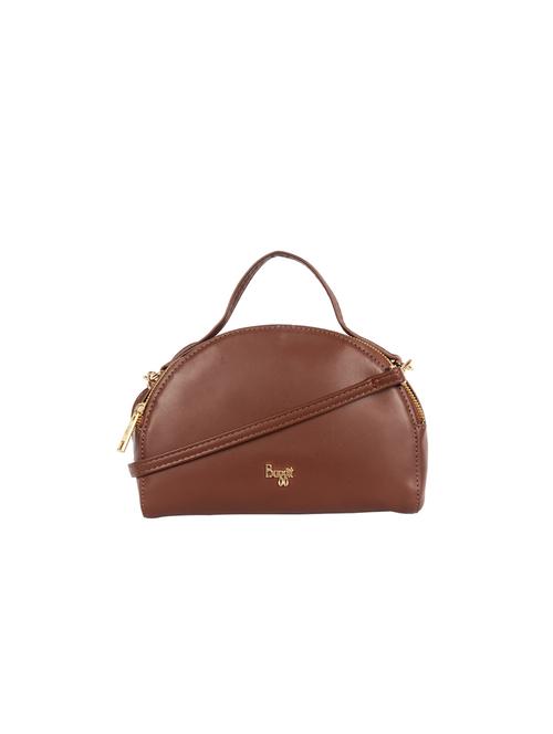 brown solid regular sling bag - 18471725 - Very Small Image - 1
