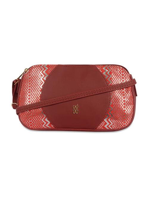 red printed regular sling bag - 18471796 - Very Small Image - 1