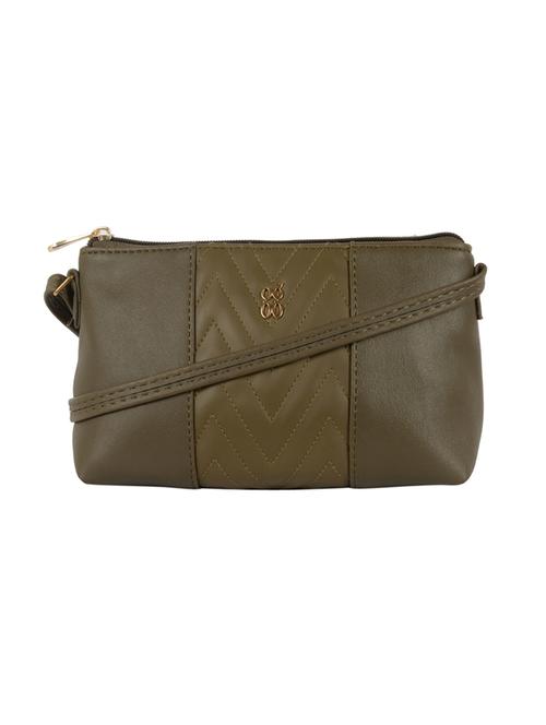 olive solid regular sling bag - 18471801 - Very Small Image - 1