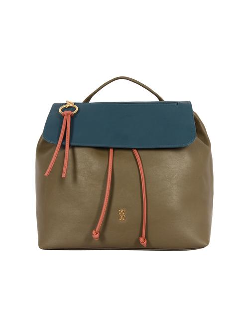 olive color block regular backpack - 18471835 - Very Small Image - 1