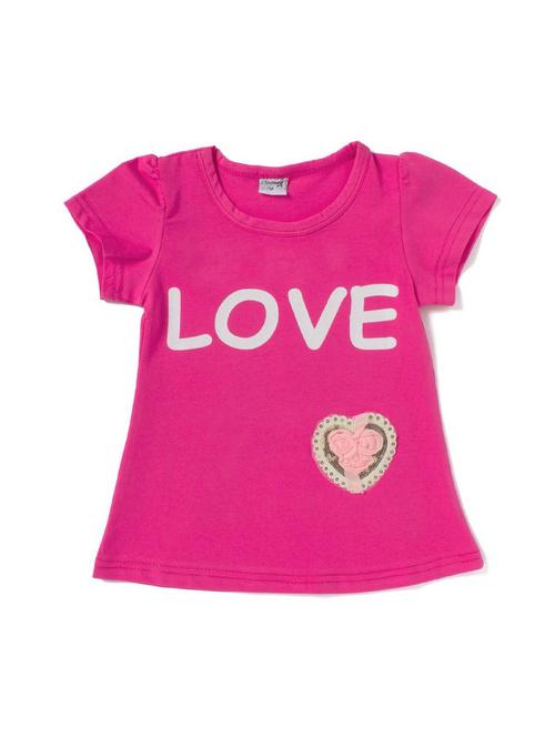 girls pink printed regular tee - 18472172 - Very Small Image - 1