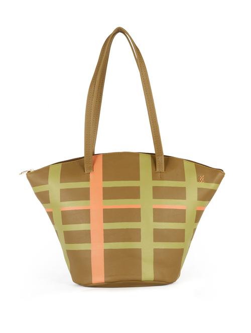 olive checkered regular tote - 18472398 - Very Small Image - 1