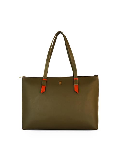 olive solid regular tote - 18472399 - Very Small Image - 1