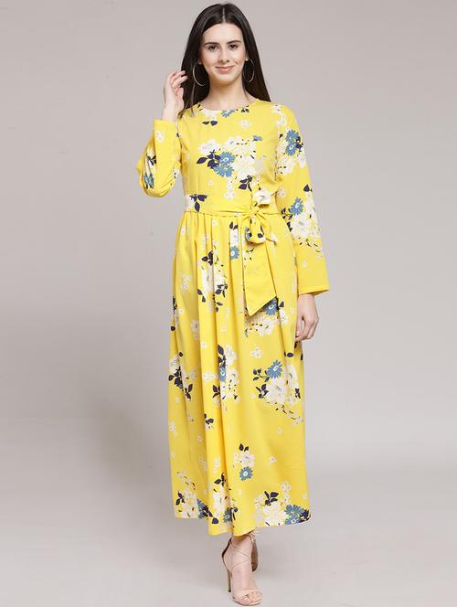 round neck floral maxi dress - 18472591 - Very Small Image - 1