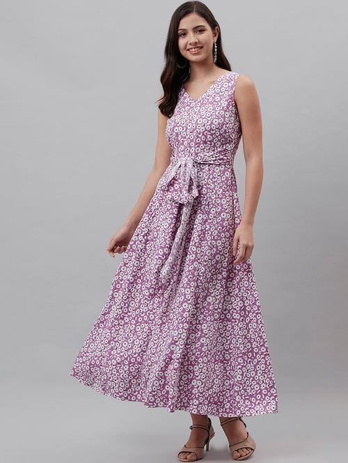 v-neck floral maxi dress - 18472597 - Very Small Image - 1