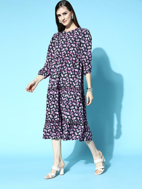 women's tiered dress floral dress - 18472621 - Very Small Image - 1