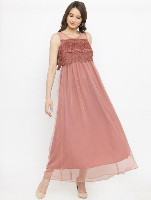 fringed solid maxi dress - 18472676 - Very Small Image - 1
