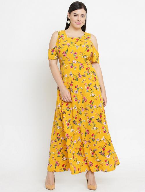 cold shoulder printed maxi dress - 18472686 - Very Small Image - 1