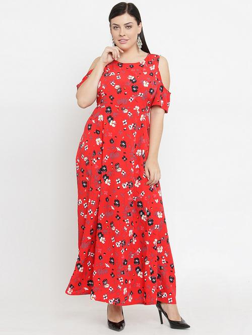 cold shoulder floral maxi dress - 18472694 - Very Small Image - 1