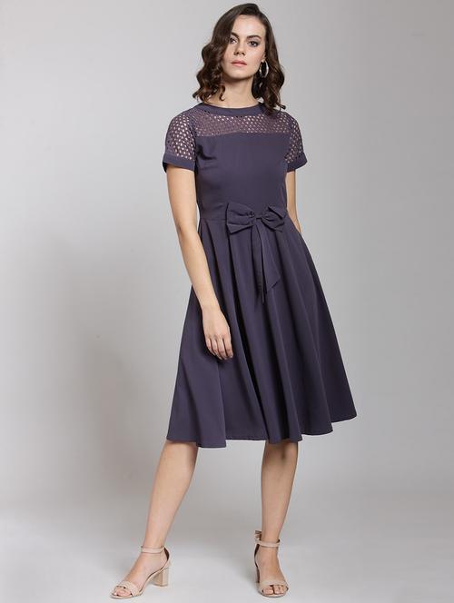 solid fit & flare dress - 18472715 - Very Small Image - 1