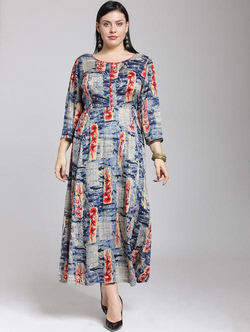 printed fit & flare dress - 18472726 - Very Small Image - 1