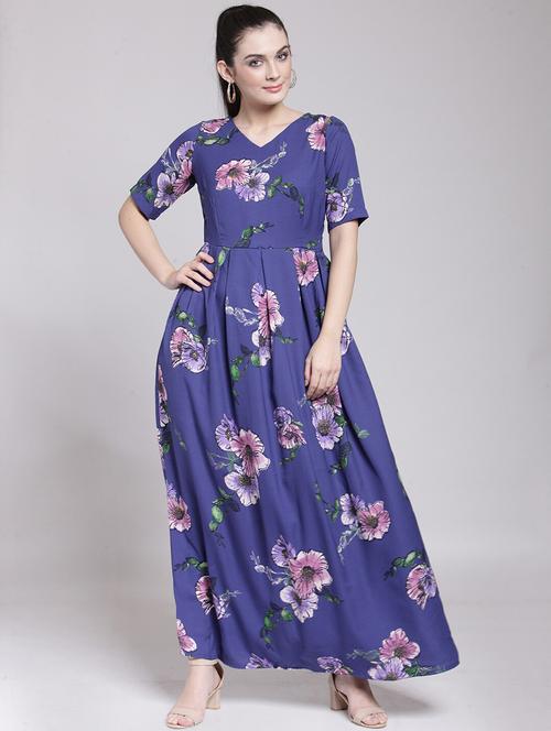 floral flared maxi dress - 18472743 - Very Small Image - 1