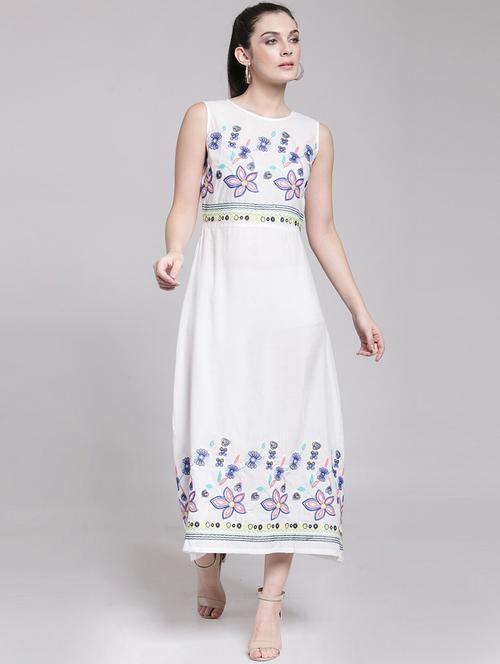 embroidered fit & flare dress - 18472746 - Very Small Image - 1