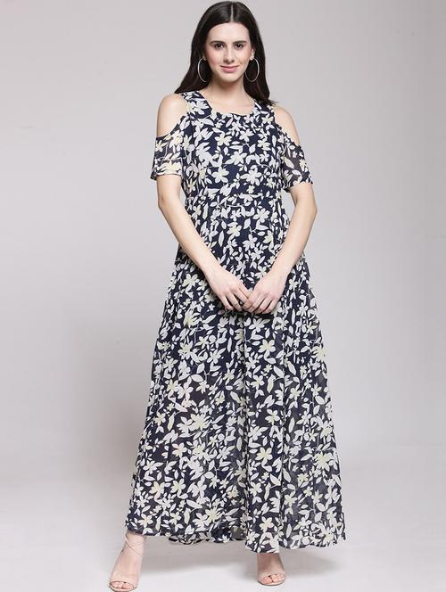 floral cold shoulder maxi dress - 18472761 - Very Small Image - 1