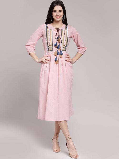 embroidered fit & flare dress - 18472793 - Very Small Image - 1