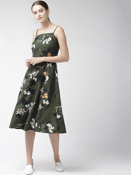 digital floral fit & flare dress - 18472803 - Very Small Image - 1