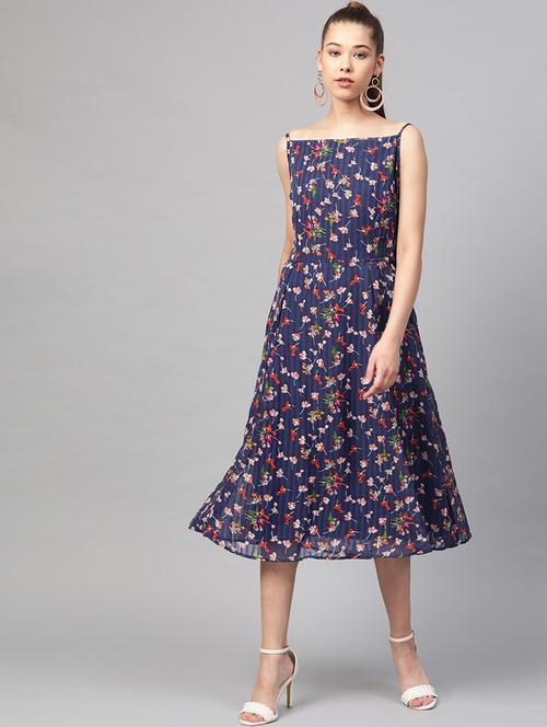 cami neck floral a-line dress - 18472813 - Very Small Image - 1