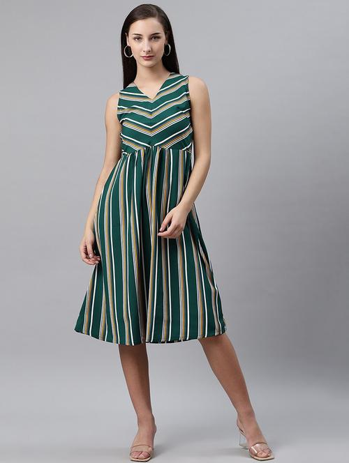 sleeveless striped a-line dress - 18472846 - Very Small Image - 1