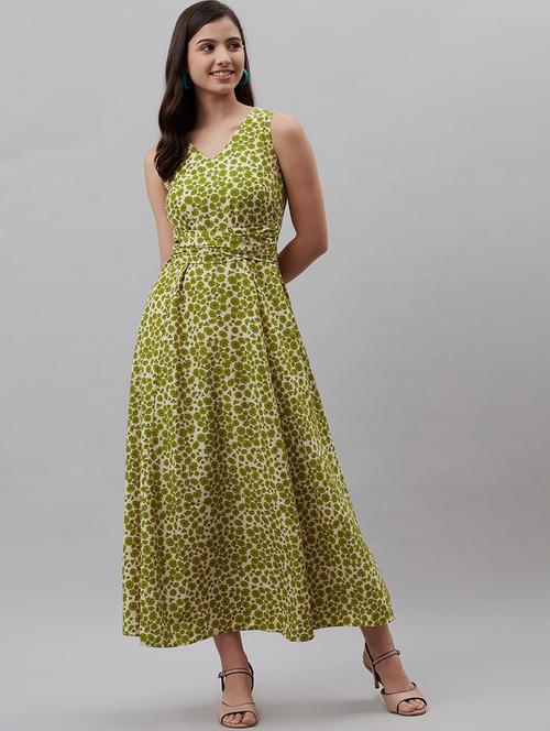 v-neck floral maxi dress - 18472981 - Very Small Image - 1