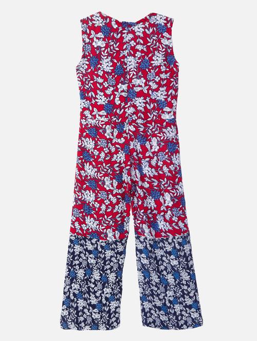girls multicolored floral full length jumpsuit - 18472996 - Very Small Image - 1