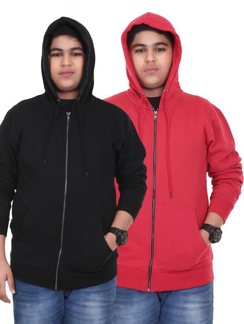 set of 2 solid hooded sweatshirt - 18473189 - Very Small Image - 1