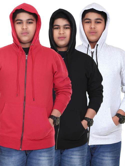 set of 3 solid hooded sweatshirt - 18473195 - Very Small Image - 1