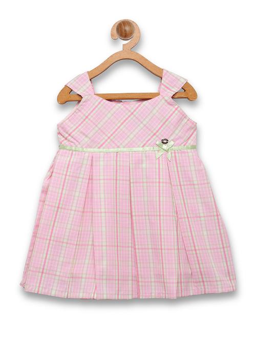 girls pink checkered frock - 18473259 - Very Small Image - 1