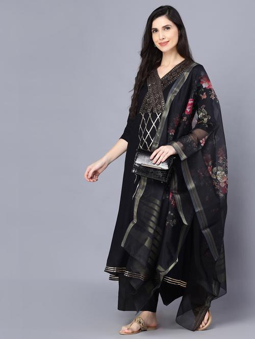 embellished kurta pant set with dupatta - 18473389 - Very Small Image - 1