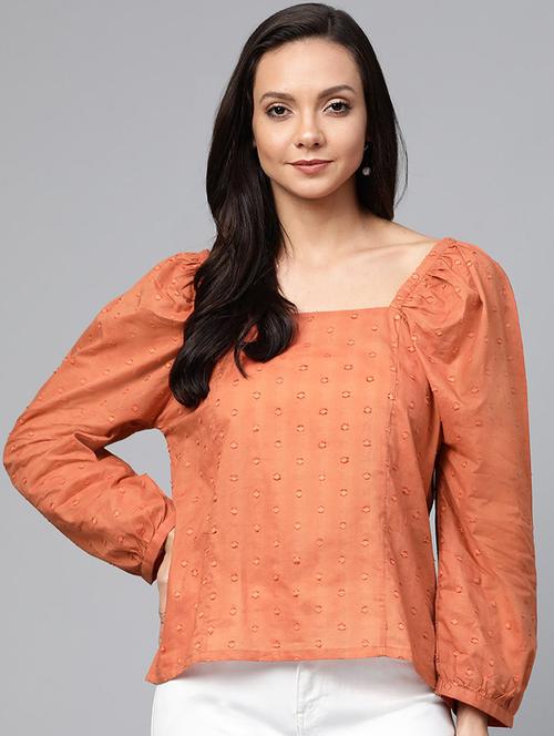dobby work self design regular top - 18473418 - Very Small Image - 1