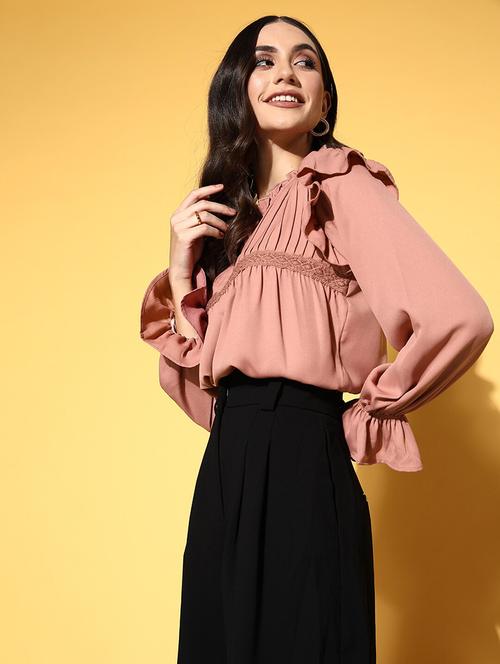 lace detailed solid regular top - 18473512 - Very Small Image - 1