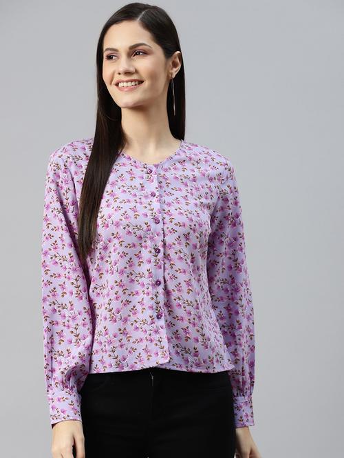 v-neck floral top - 18473593 - Very Small Image - 1