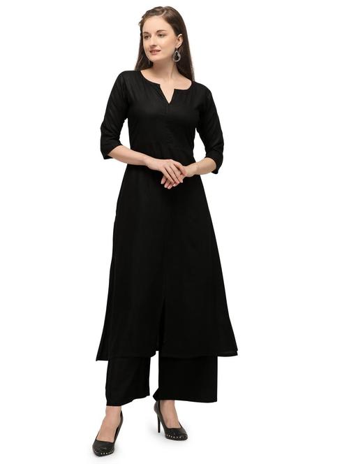 solid a-line kurta - 18473654 - Very Small Image - 1