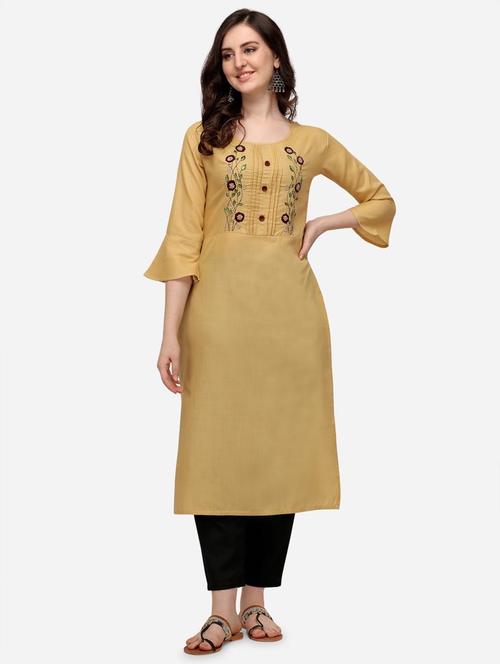 embroidered straight kurta - 18473700 - Very Small Image - 1