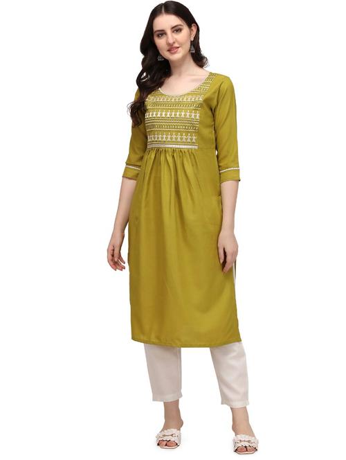 embroidered straight kurta - 18473746 - Very Small Image - 1