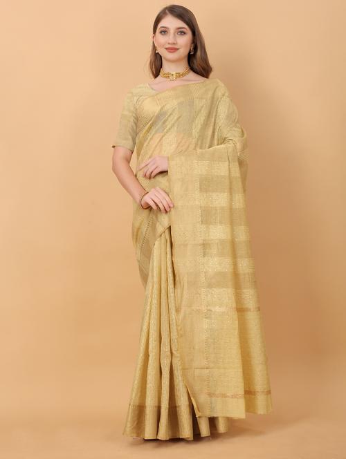 jacquard work woven saree with blouse - 18473962 - Very Small Image - 1