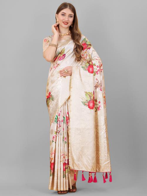 jacquard work woven saree with blouse - 18473994 - Very Small Image - 1