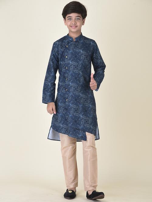 boys printed asymmetric kurta - 18474163 - Very Small Image - 1